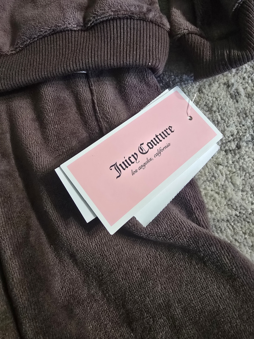 Juicy Couture Kids Brown Velour Matching Set with Pink Logo Size 3t NWT - Picture 3 of 5